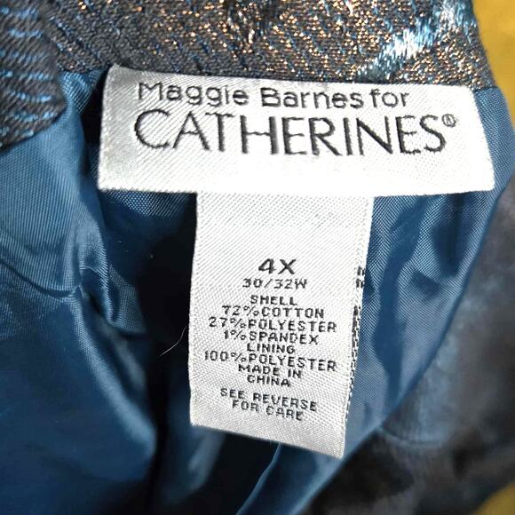 Maggie Barnes for Catherines Autumn Holiday Blazer Sz 4X Iridescent Button Foil - Picture 3 of 3